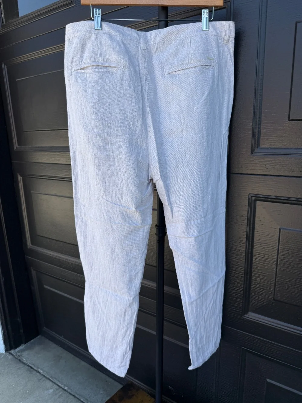 Used! Men's Porter & Ash Linen Blend Pants Size 34 Oatmeal Beige Casual Trousers